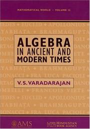 Algebra in ancient and modern times /