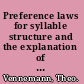 Preference laws for syllable structure and the explanation of sound change with special reference to German, Germanic, Italian, and Latin /