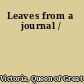 Leaves from a journal /