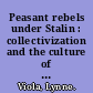 Peasant rebels under Stalin : collectivization and the culture of peasant resistance /