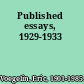 Published essays, 1929-1933