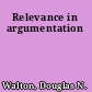 Relevance in argumentation