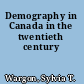 Demography in Canada in the twentieth century