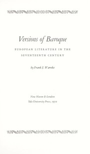 Versions of baroque : European literature in the seventeenth century /