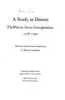 A study in dissent : the Warren-Gerry correspondence, 1776-1792 /