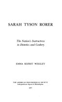 Sarah Tyson Rorer : the nation's instructress in dietetics and cookery /