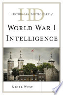 Historical dictionary of World War I intelligence /