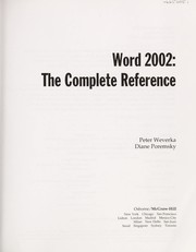 Word 2002 : the complete reference /