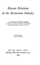 Human relations in the restaurant industry /