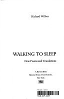 Walking to sleep : new poems and translations /