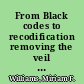 From Black codes to recodification removing the veil from regulatory writing /