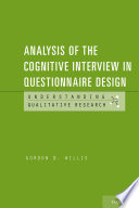 Analysis of the cognitive interview in questionnaire design /
