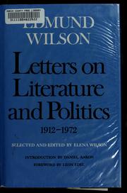 Letters on literature and politics, 1912-1972 /