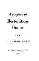 A preface to Restoration drama.