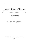 Master Roger Williams : a biography.