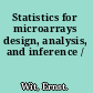 Statistics for microarrays design, analysis, and inference /