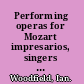 Performing operas for Mozart impresarios, singers and troupes.