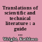 Translations of scientific and technical literature : a guide to their location /