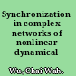 Synchronization in complex networks of nonlinear dynamical systems