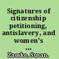 Signatures of citizenship petitioning, antislavery, and women's political identity /