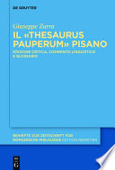 Il "Thesaurus pauperum" pisano : edizione critica, commento linguistico e glossario /