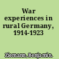 War experiences in rural Germany, 1914-1923