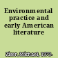 Environmental practice and early American literature