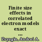 Finite size effects in correlated electron models exact results /